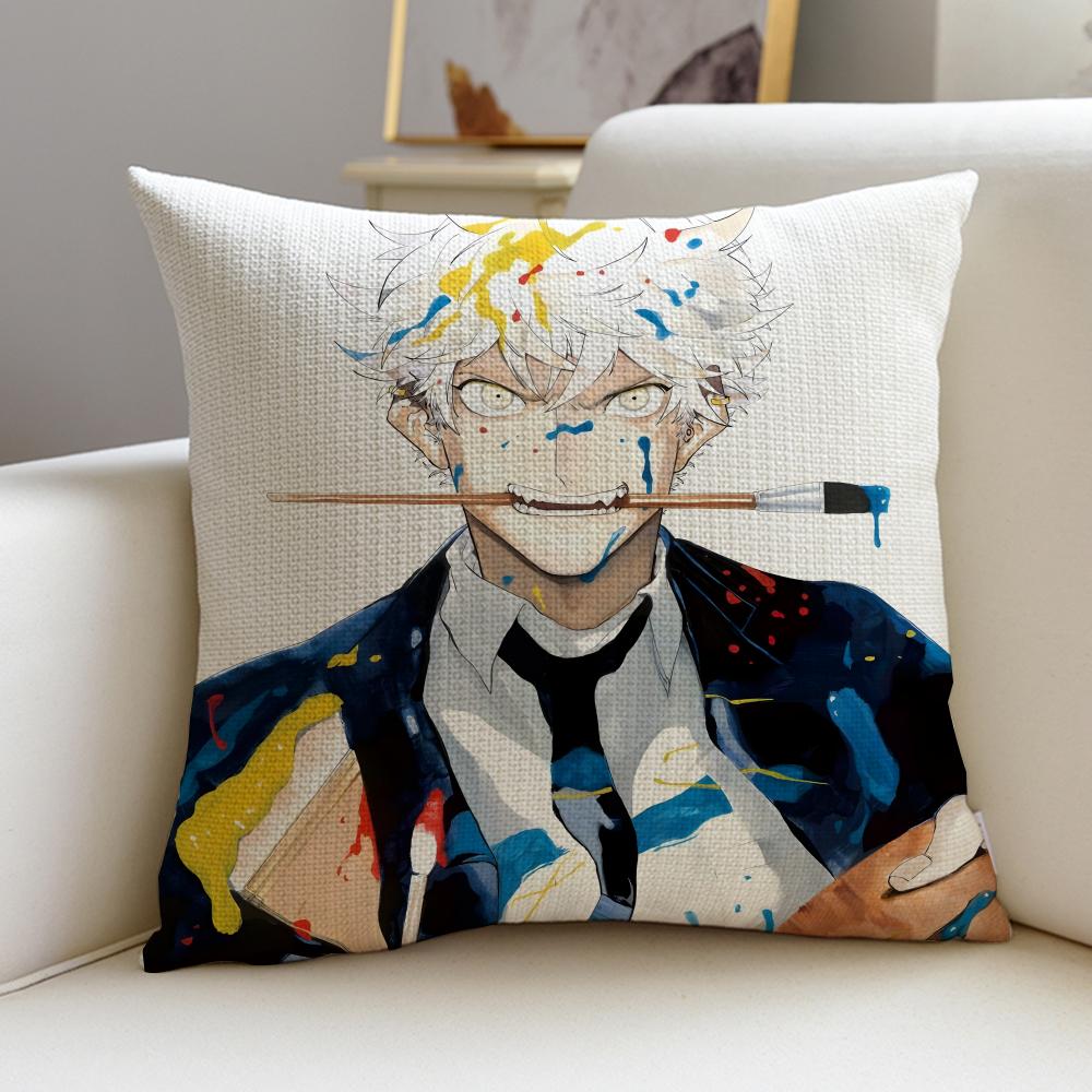 Artistic BBlue PeriodS Cushion Cover Breathable and skinfriendly linen pillowcase square removable and washable cushion