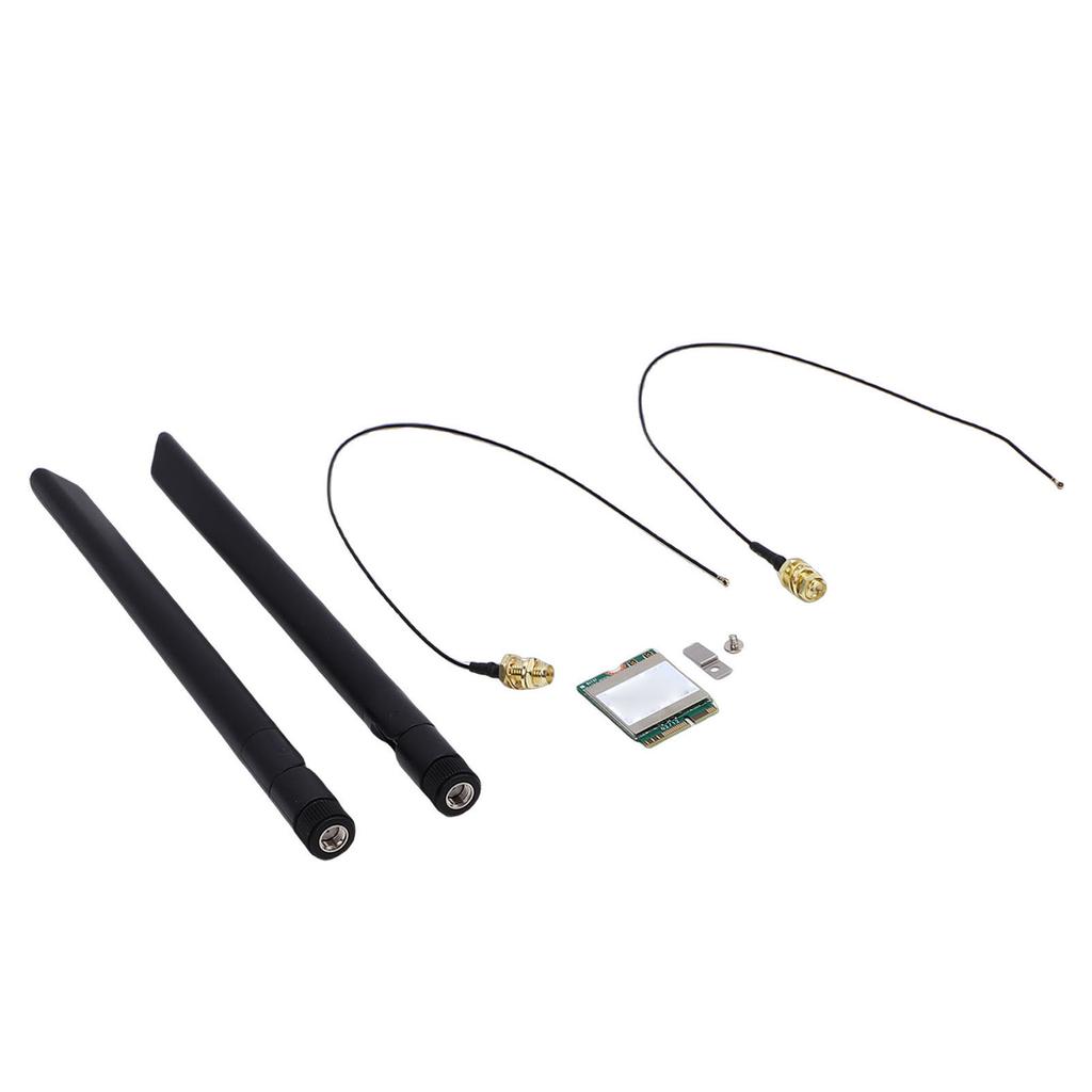 NGFF M.2 WiFi 6E Wireless Card 2.4G 5G Dual Band 1800Mbps   5.2 PC   Adapter with Dual 8DB   Support for   10 11