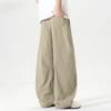 Summer loose splicing sports men's sweatpants solid color drape straight wide-leg pants men's casual pants