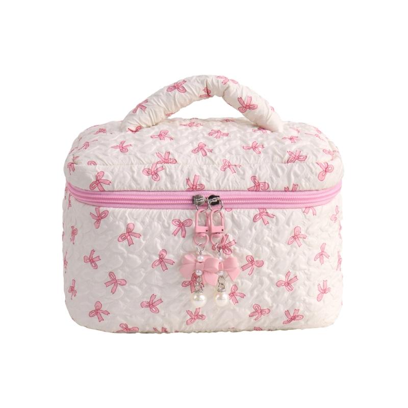 Cosmetic Bag Large Capacity Toiletry Bag Aesthetic Cosmetic Organizers Bows Makeup Bag Skincare Organisers for Women