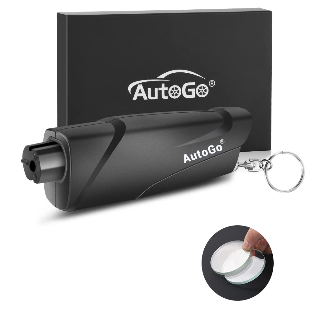 AutoGo Emergency Escape Hammer by the Disaster Prevention and Safety Safety Hammer for Car Glass Emergency Escape Hammer with Seatbelt Test Glass Car