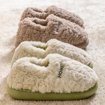 Fashion Couple Cotton Shoes Winter 2025 Indoor Warm Non Slip Women Home Shoes Lightweight Comfortable Plush Thicken Men Cotton Slippers