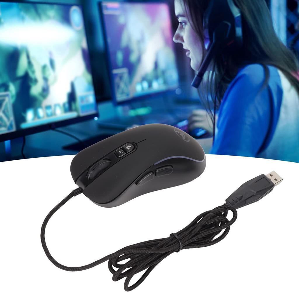 Wired Mouse, Mechanical Mouse Ergonomics 4800 DPI, Programmable for Linux and Windows.