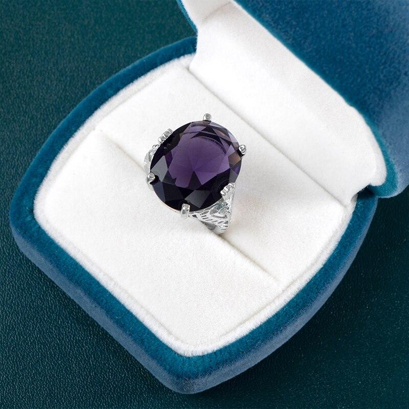 POMOiii Lila Amethyst Zirkon Ring für Wemon Hochwertige glänzende Zirkonia anmutige weibliche zarte Accessoires