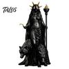 Kompakte gruselige Dekoration Hekate Griechische Göttin Statue mit magischen Hunden, Fantasy-Thema Okkultes Zimmerdekor Harzskulptur, Mythologische Figur für