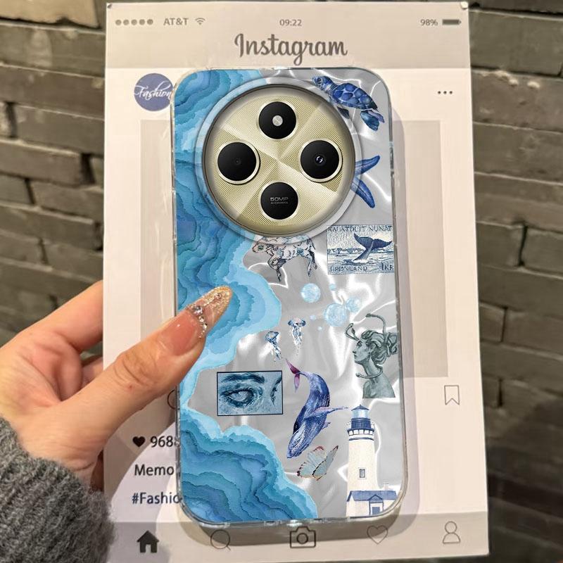 Retro Sun Marine Floral Eyes Girls Women Case For Xiaomi Poco X3pro X5 M6 X6 X3 NFC M5s M6 X7 Pro C75 C61 Bumper Fundas Cover