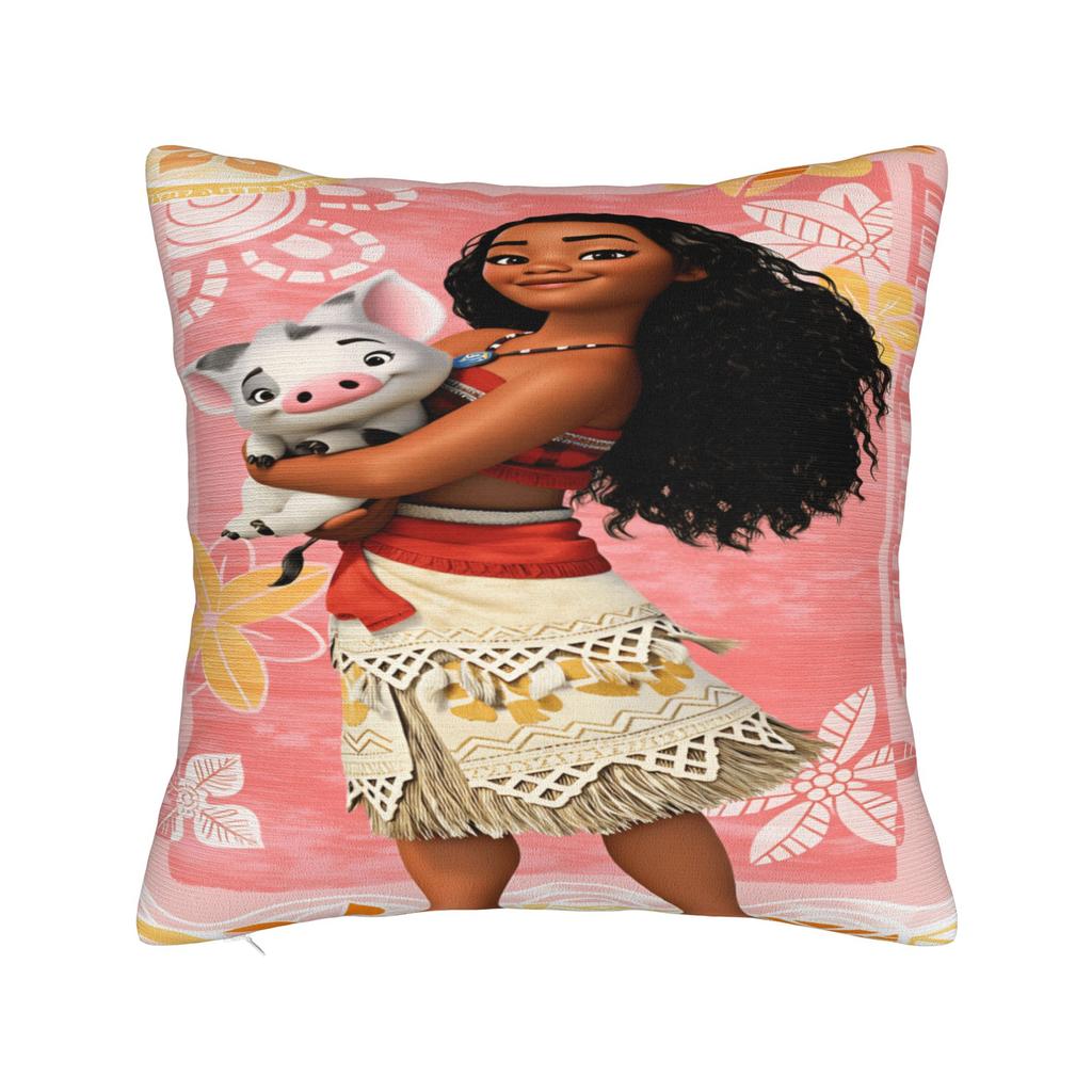 Cartoon M-Moana V-Vaiana Maui Pillow Case  Square Pillow Cover Funny Pillowcases For Sofa Bedroom Home Decor