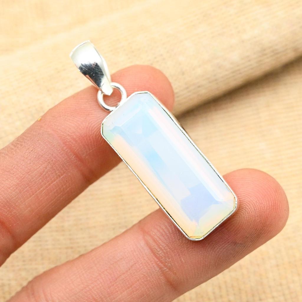 Milky Opal Gemstone Handmade 925 Sterling Silver Jewelry Lovely Pendant For Women