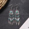 Bohemian earrings retro personality simple long fringed earrings women's high-end vacation style earrings