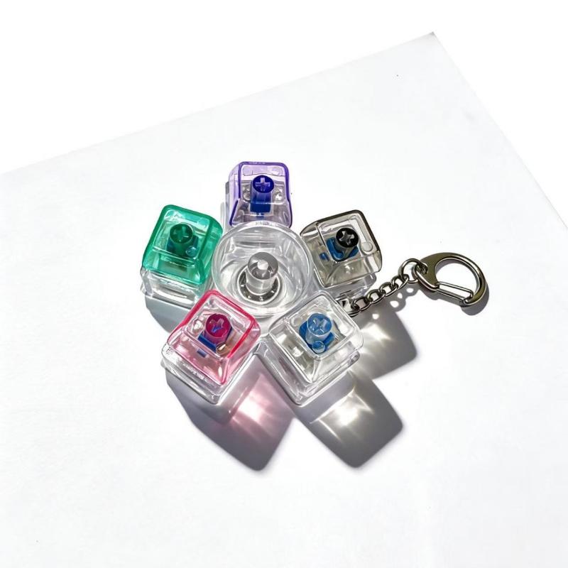 Led Keyboard Keychain Fidget Toys  Clicker Sensory Toy For Stress Relief Keyboard Keychain Fidget Gadget For Adults Kids