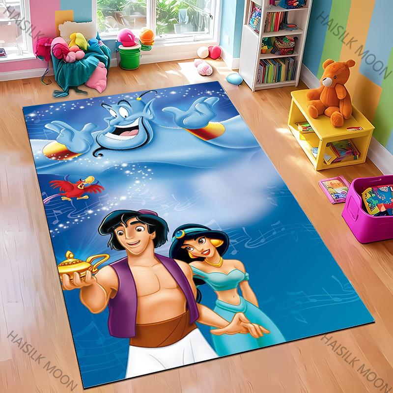 

17Styles Potdemiel Cartoon Aladdin Princess Jasmine Carpet Bedroom Living Room Home Sofa Decor Rug,Kids Play Non-Slip Decor Mat 40cm x 60cm