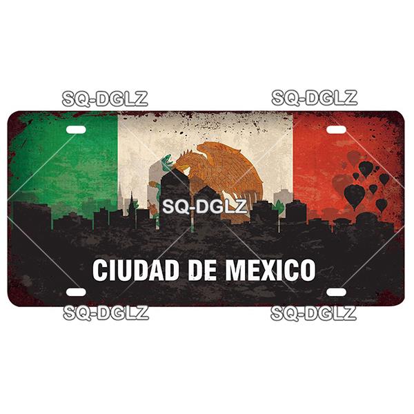 [SQ-DGLZ] Famous City License Plate Metal Sign Vintage Plaque Country Tin Sign Wall Decor Bar Decor Travel Poster