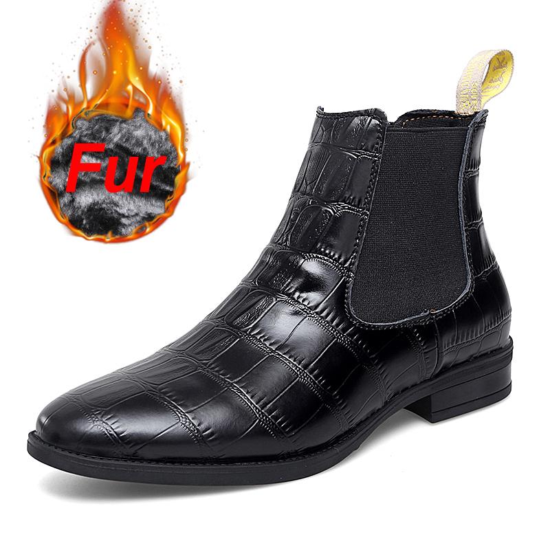 Genuine Leather Fall Chelsea Boots Designer Luxury Brand Dress Office Shoes for Men Platform Boots Retro Ankle Boots Footwear