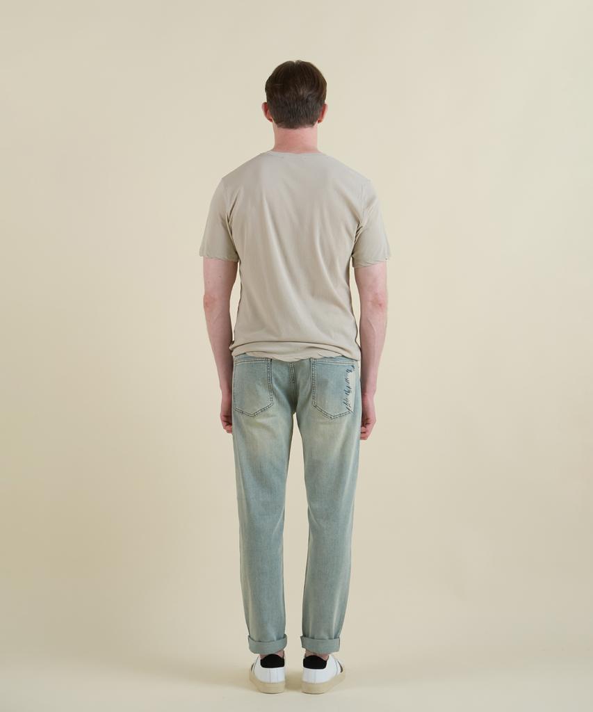 PANICALE Beige Vintage Washed Logo T-Shirt (Type B)