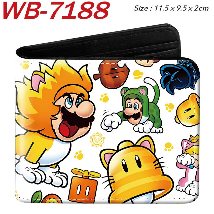 Super Mario Cartoon Full-Color Print Bi-Fold Wallet Anime Student Unisex Short Purse