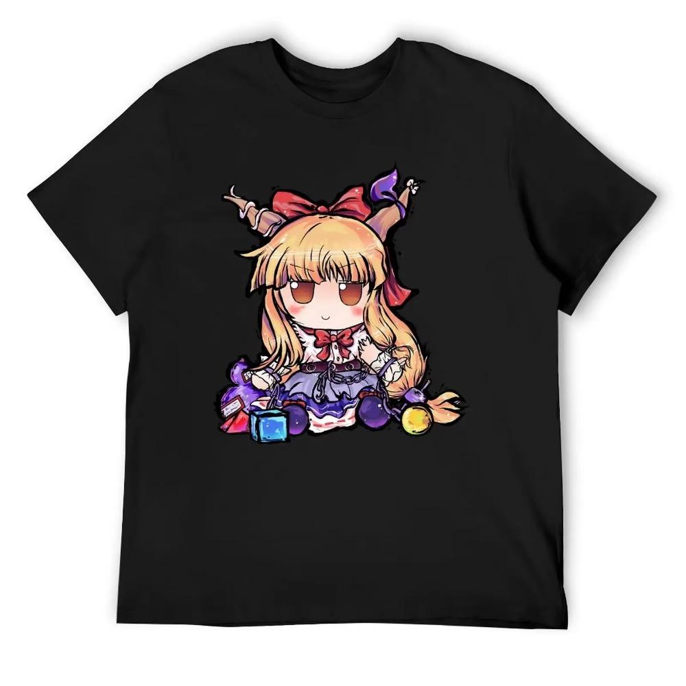 

Suika Ibuki Fumo Touhou For Sale Футболки Креативная футболка Свежая кампания Смешная домашняя США Размер S чёрный