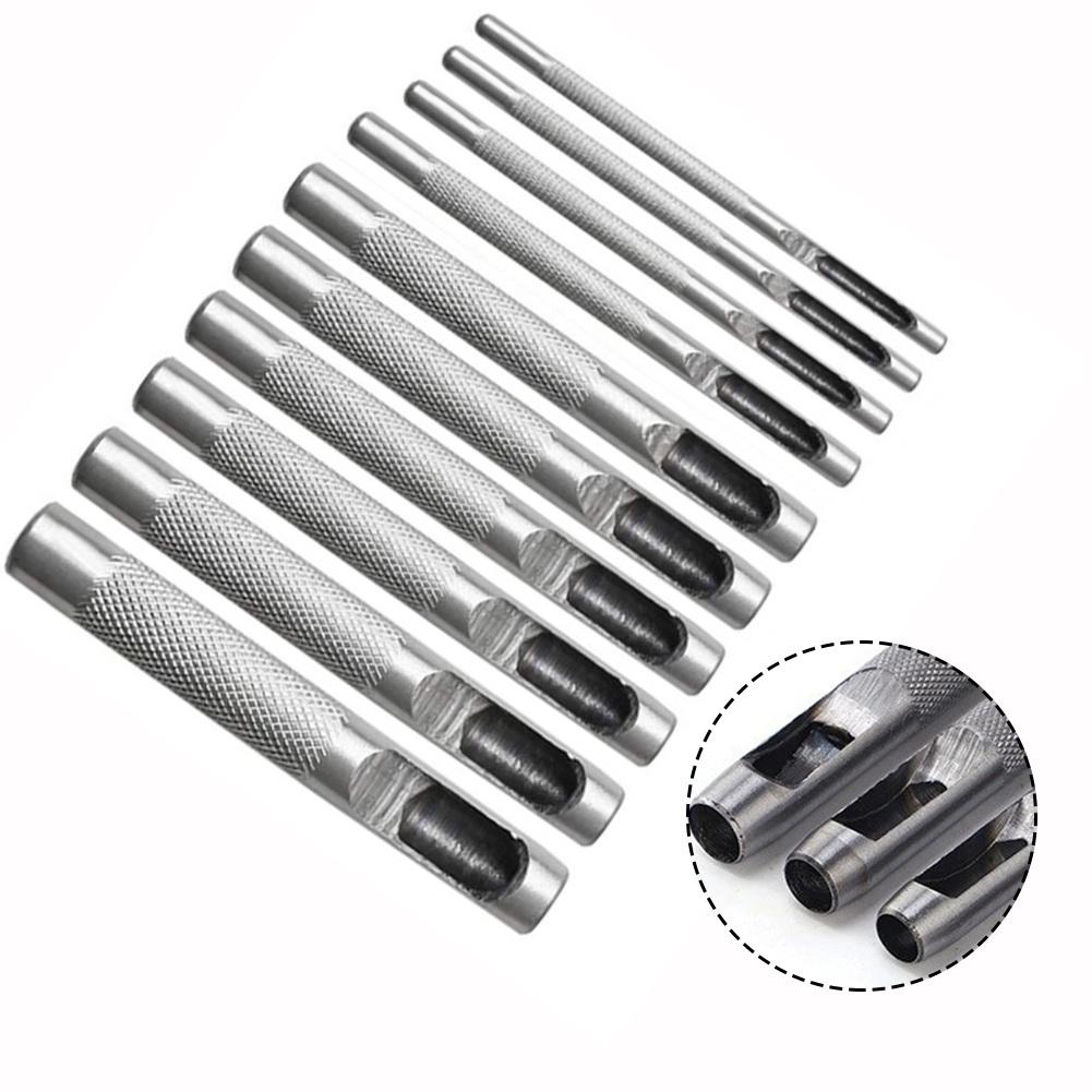 10 Pcs Leather Hole Punching Tools Leather Hollow Drilling Puncher Kit 1-10mm Sewing Craft Leather Working Tools