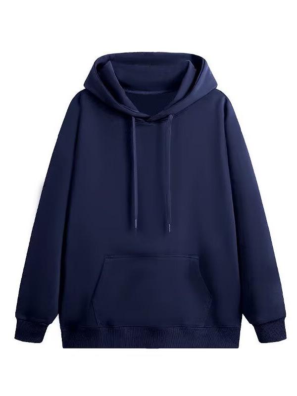 Unisex Fleece-Lined Pullover Hoodie - Loose Fit, Couple Style, Autumn/Winter Collection