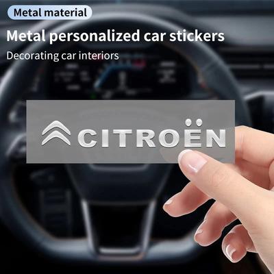 4/8 pièces Autocollant Emblème de Voiture en Métal 3D Style Intérieur Pour C4 C3 C1 C2 Berlingo Celysee Cactus Picasso Saxo VTS C Elysee DS