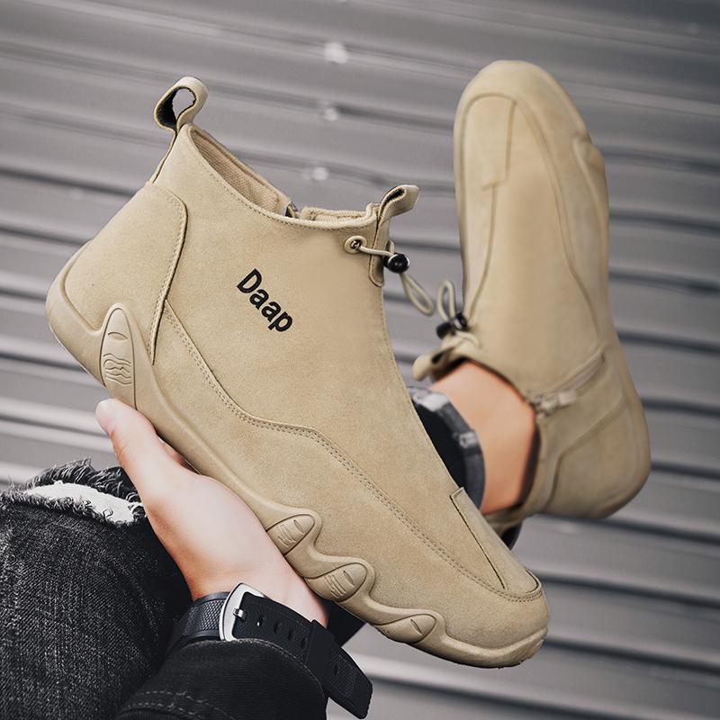 Zapatos Casuales Nuevos para Hombre Botines de Tobillo de Lujo con Puntera Redonda para Hombre Zapatos Ligeros Slip on para Caminar para Exteriores Comfor para Hombre Zapatillas Altas