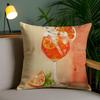Warm Cocktail Art Pillow Case Plush Fabric Soft Pillowcase Double Sided Print Sofa Cushion Cover Throw