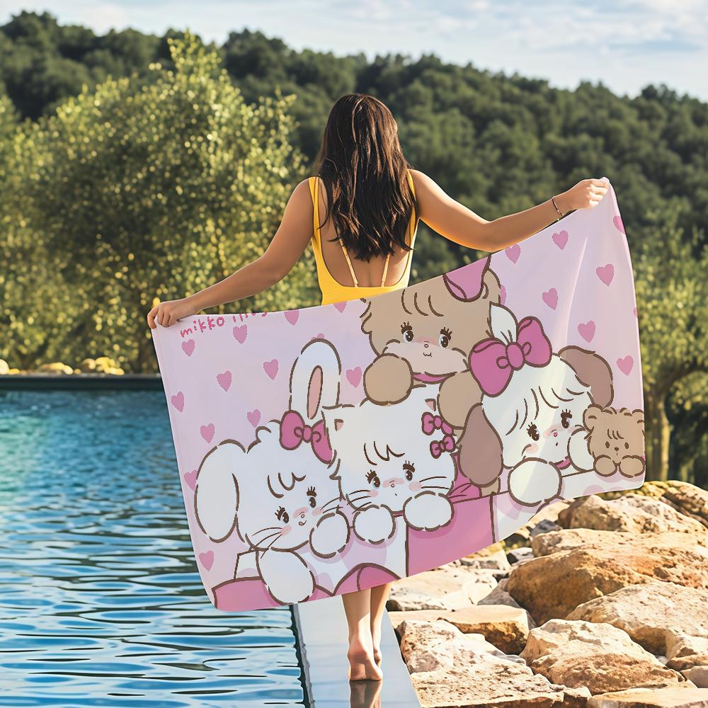 Cartoon Mikko Cat Cute Towel Quick Drying Beach Towels Are Suitable For Swimming Pools Camping Yoga And The Gym