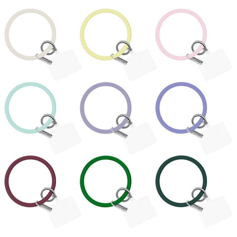 Heart-Shaped Silicone Bracelet Keychain Phone Strap