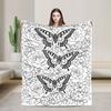 Butterfly Flower Swirl Doodle Super Warm Blanket Decorative Plush Bedding Throws Living Room Flannel Bedspread Sofa Bed Cover