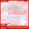 New Crystal Pearl Bride Crown & Headdress for Bachelorette Party with "BRIDE" Sash