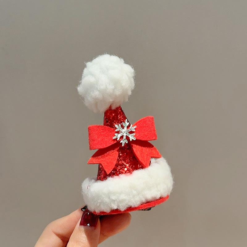 3D Christmas Hat Hairpin: Festive Bangs & Hair Clip
