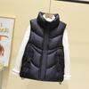 Women's winter short cotton vest, new thermal cotton vest jacket, loose down cotton vest in autumn and winter