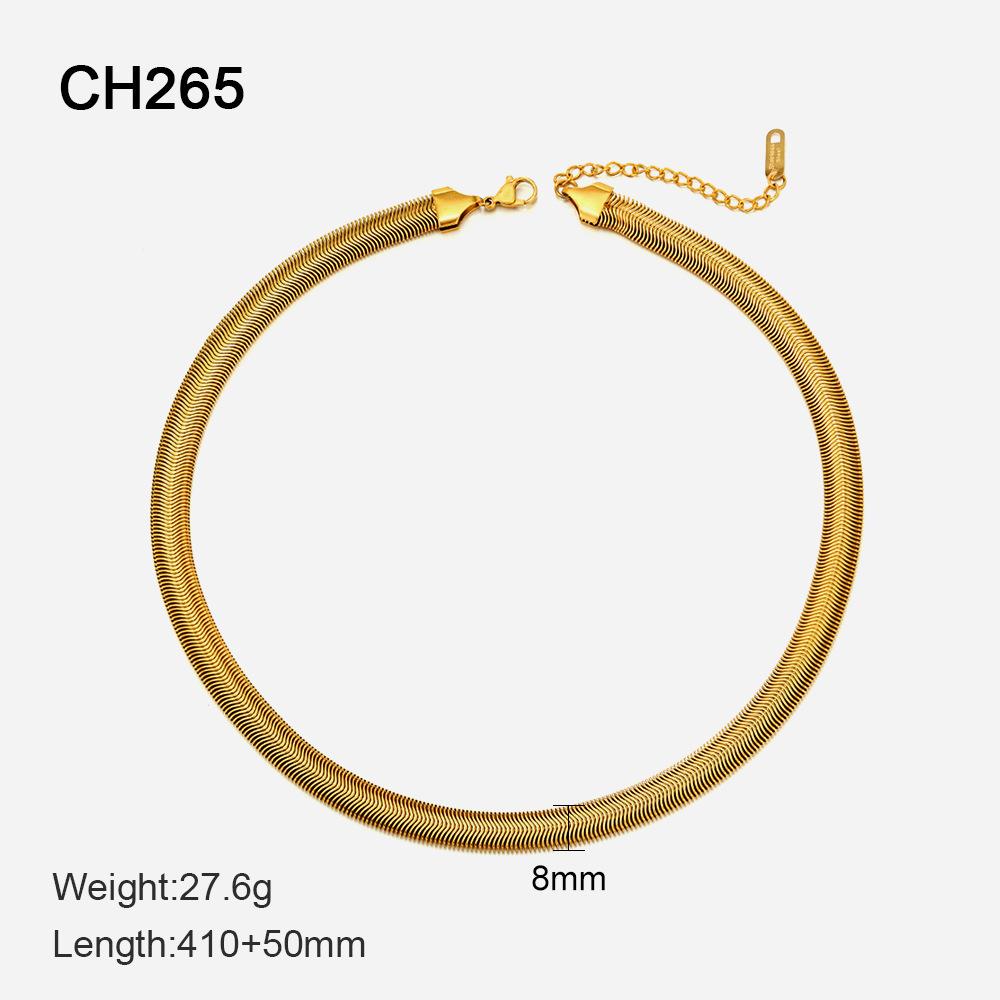 

Европейское и американское простое плоское змеевидное титановое ожерелье женское, личность, хип-хоп, трендовый дизайн, крест, преувеличенное ожерелье 14K Gold Plated