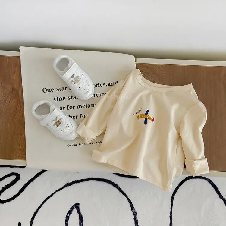 İlkbahar Sonbahar Erkek Kız Bebek Baskı uzun kollu tişört Moda Çocuk Gevşek T Gömlek Yürümeye Başlayan Pamuk Rahat Tees Çocuk Giysileri