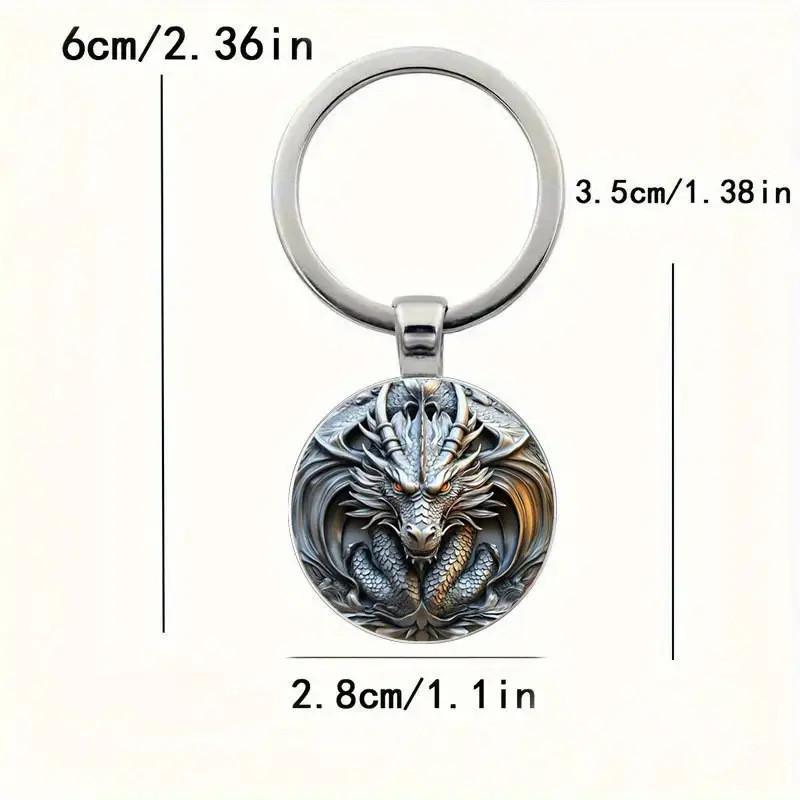 

Мифический Брелок Голова Дракона Металлический Круглый Аксессуар Для Путешествий И Торжеств