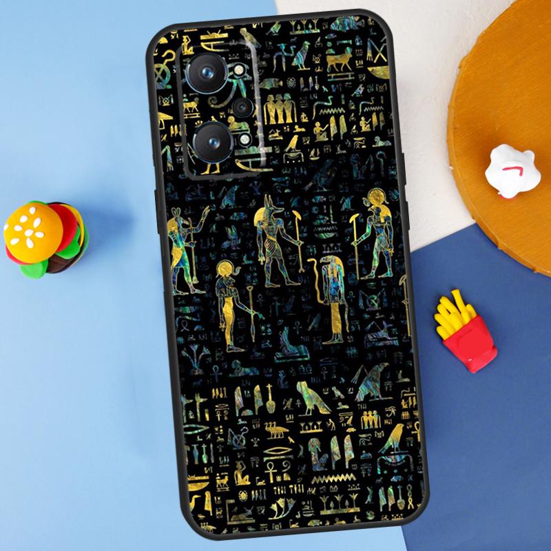 Egypt Pharaoh Mural For Realme GT 6 6T 5 GT7 Pro C61 C75 C55 C51 C21Y C25S C67 C53 13 12 10 11 14 Pro Plus Case