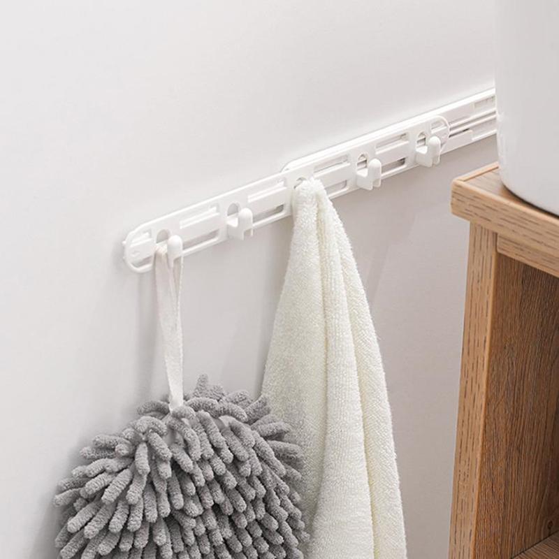 Cârlig de Depozitare Montat pe Perete Fără Găurire Telescopic Pentru Organizarea Baiei și Bucătăriei a Accesoriilor de Casă