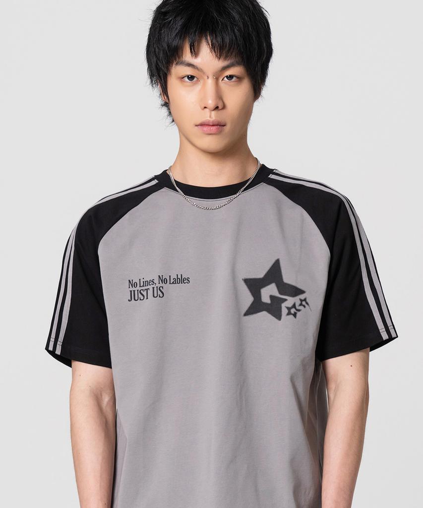 Geuleigaijeukeulleob 2-Type Raglan Track Cooling Short Sleeve T-Shirt Black