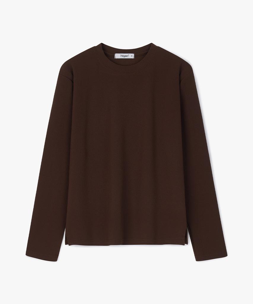 POLYGRAM Daily Wrinkle Side Slit Long Sleeve T-Shirt - 5 Colors