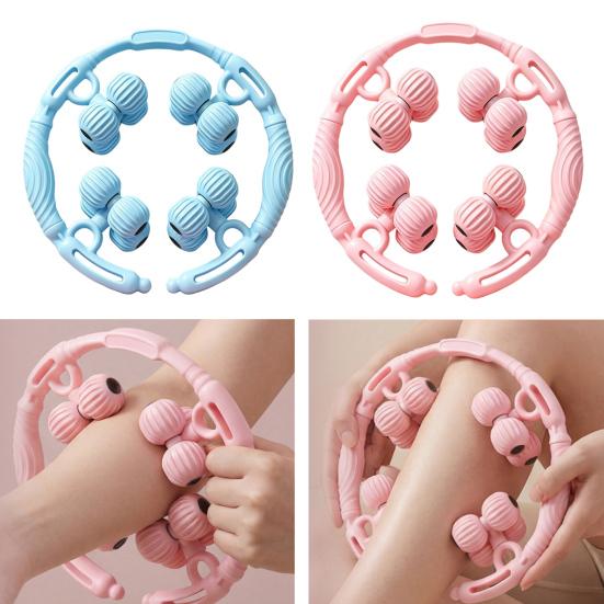 Leg Shaping Massager Anti-Cellulite Massage Roller, Circular for Muscle Recovery, Lymphatic Sensitive Drainage, Deep Tissue Tool with 16