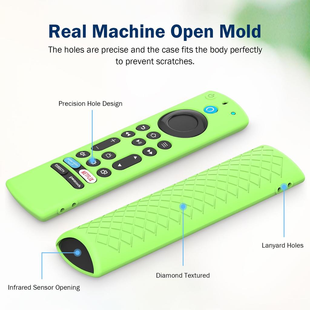 Silicone Remote Control Case for 2023 Fire TV Stick Max 2nd/Omni/4-Series Anti-Slip Glow In Dark with Lanyard