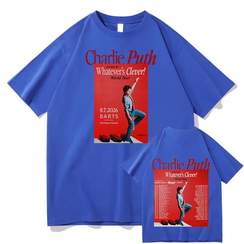 Charlie Puth Beat Yourself Up T-Shirts Fans Lässige Lockere Oberteile Druck Baumwoll-T-Shirts Mode-T-Shirts Geschenk Unisex Herbst Winter Oberteile