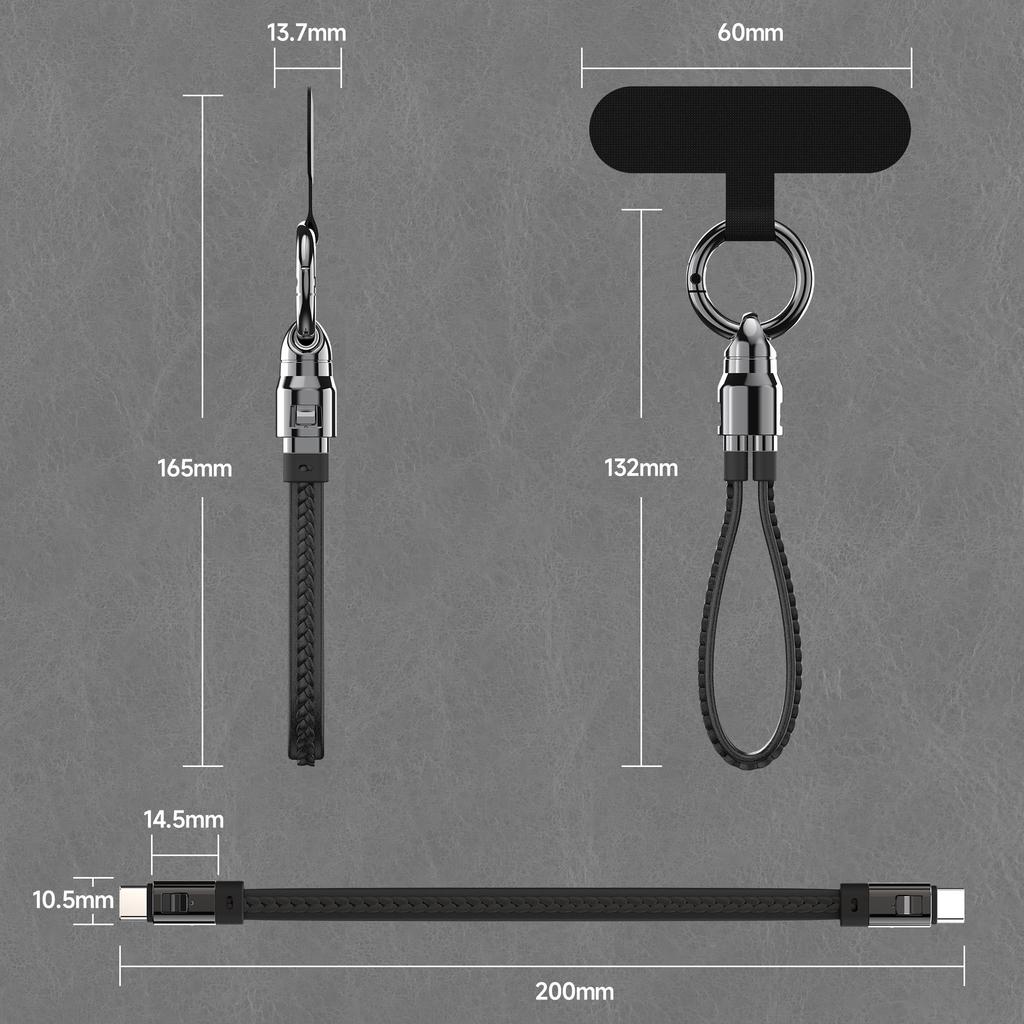 Portable Keychain USB C Charger Cable Short 240W 5A Fast Charging Cord  Type C Short Charging Cable for Phone MacBook Android