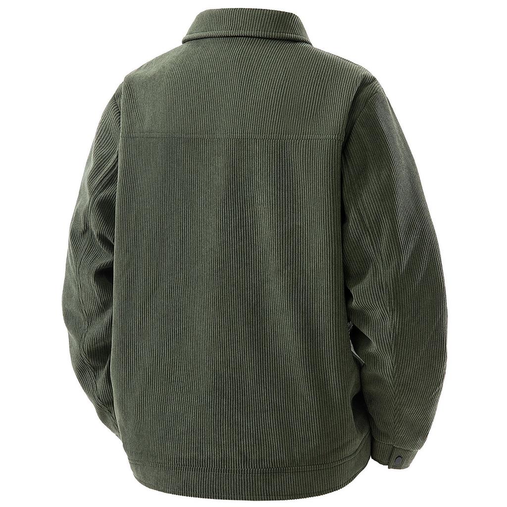 Striped Winter Fleece Man Jacket Vitage Thicken Turn Down Collar Male Coat Single-breasted Long Sleeve Men Outerwear
