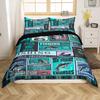 Set Biancheria da Letto Decorativo a Tema Pesca e Caccia per Bambini, Dimensioni Matrimoniale, Copripiumino per Ragazzi, Decorazione Camera da Letto Adolescenti, Set da 3 Pezzi, Senza Piumone