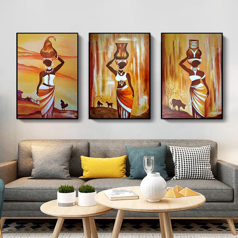 African Women's Art Posters and Prints Abstract African Girls' Canvas Wall Art Images