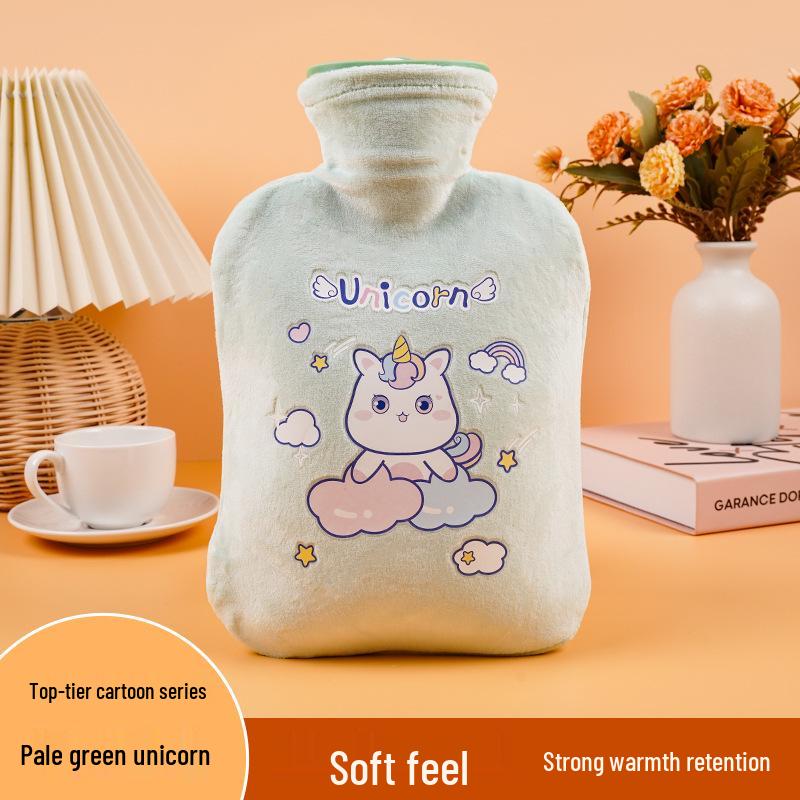 Kaqikete Cute Cartoon Plush Refillable Winter Hot Water Bottle & Hand Warmer