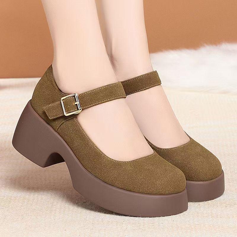 

Women s Chunky Retro Flats, Spring Comfortable Flats, Breathable and Durable Everyday Flats, Height-increasing Flats 41 хакі