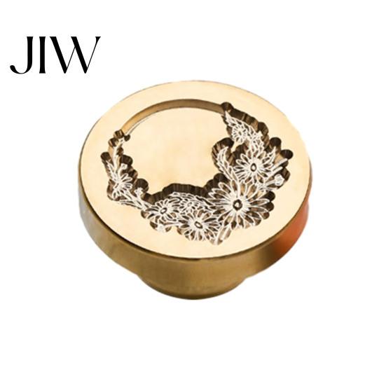 Journal Decoration Seal Wax Stamp, Vintage Plant Pattern Head, Durable Handmade Stationery Accessory Copper Stamp Head Replacement, for Envelope