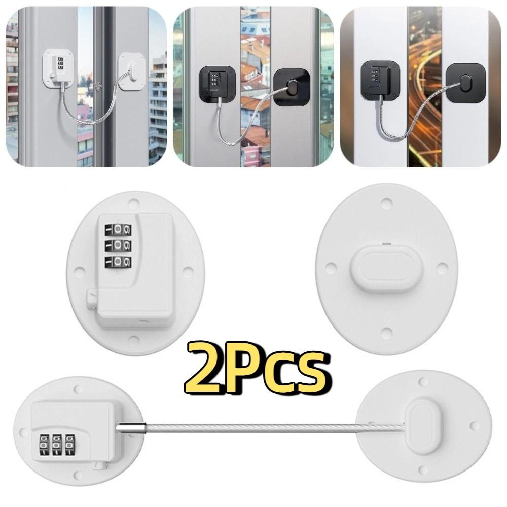 2Pcs Anti-Pinch Hand Baby Safety Password Lock 3-digit Cabinet Fridge Door Lock Drawer