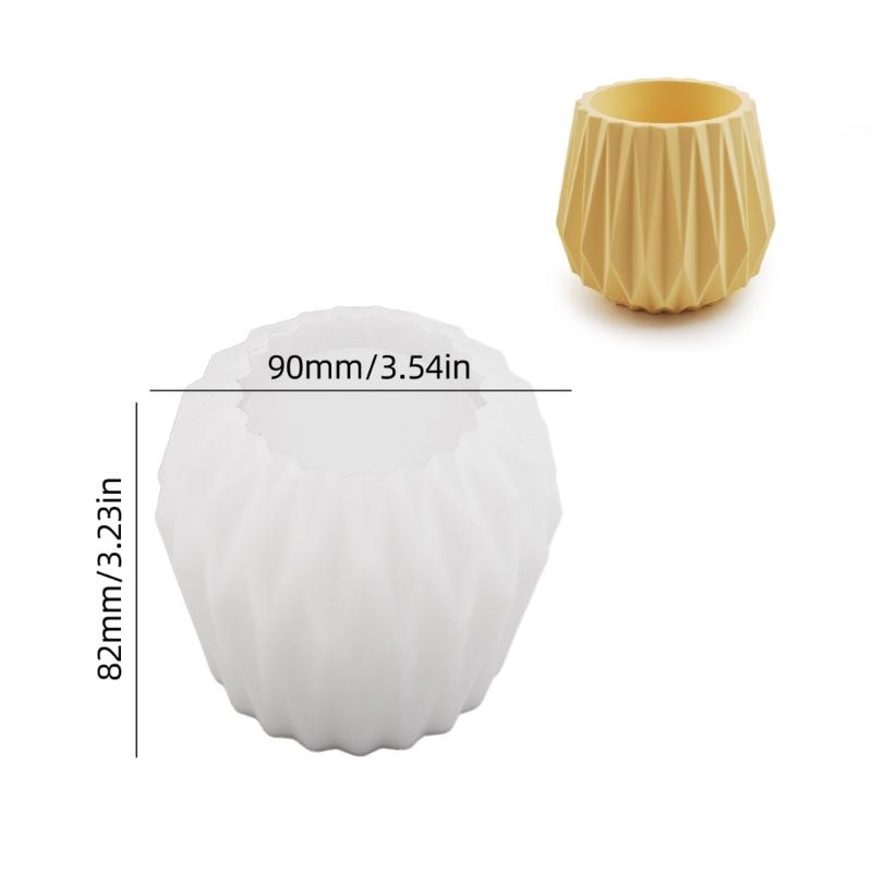 Artistic Silicone Planter Creating Mold DIY Concrete Faceted Pots Candle Holder Mold for Home Decors Enthusiasts